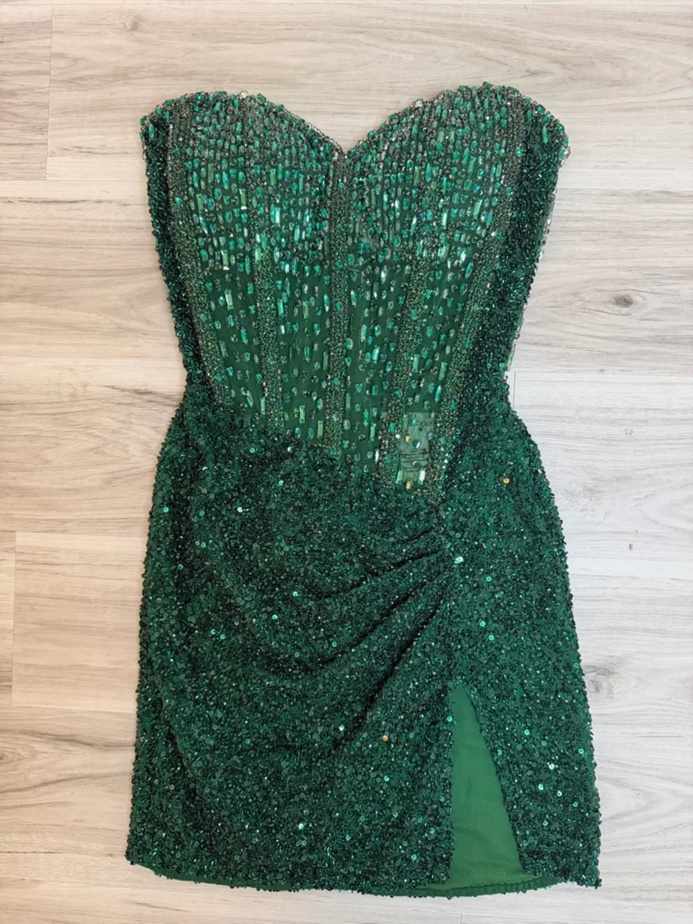 NWT PORTIA&SCARLETT Emerald Beaded Strapless Cocktail Dress size 0